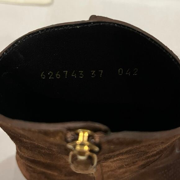 Gucci Quebec Leather Booties Maroon - Picture 9 of 12